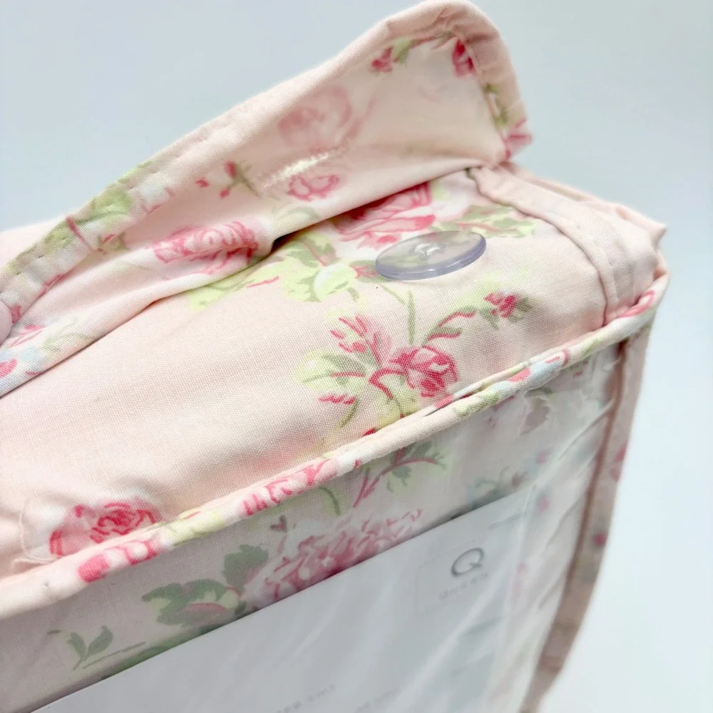 The Farmhouse by Rachel Ashwell Queen Cotton Sheet Set Pink Floral Cabbage Rose